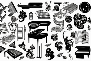 Piano notes tattoo idea