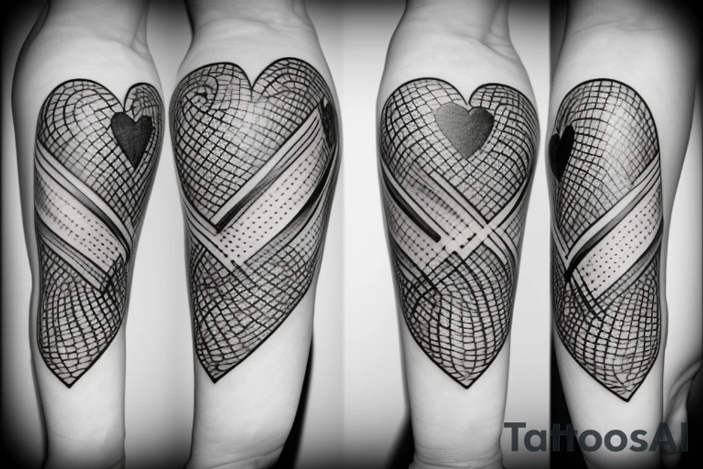 A heart with music and money tattoo idea