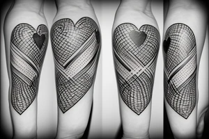 A heart with music and money tattoo idea