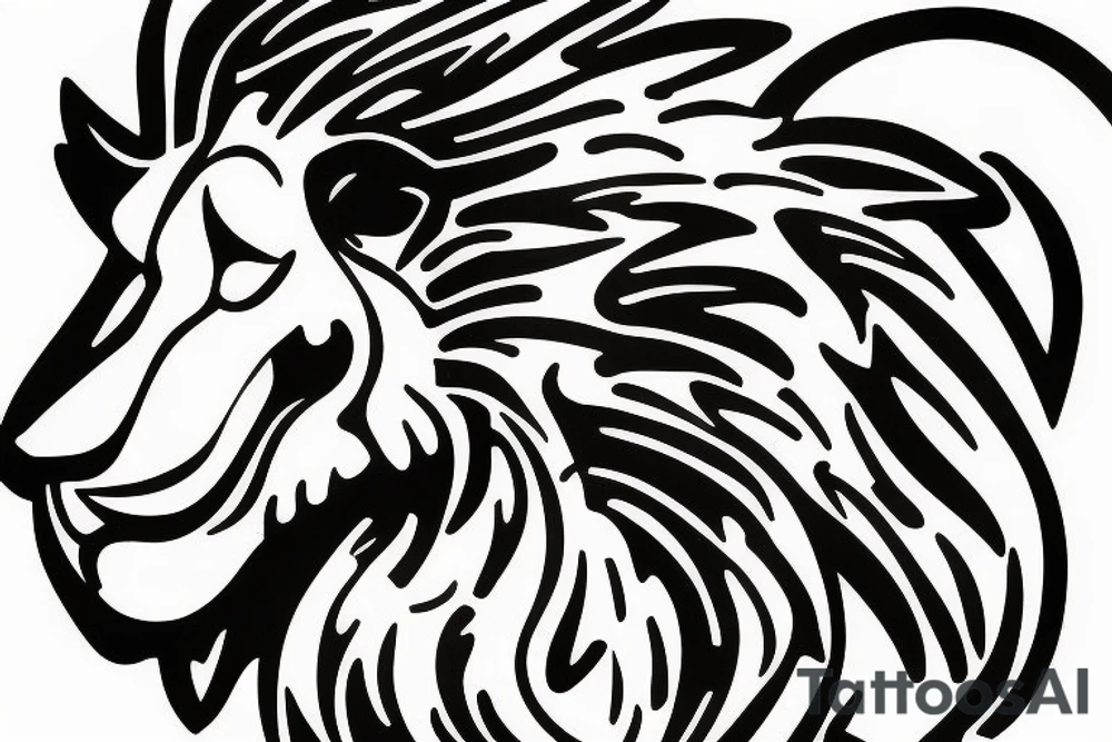 A lion eating a goat tattoo idea