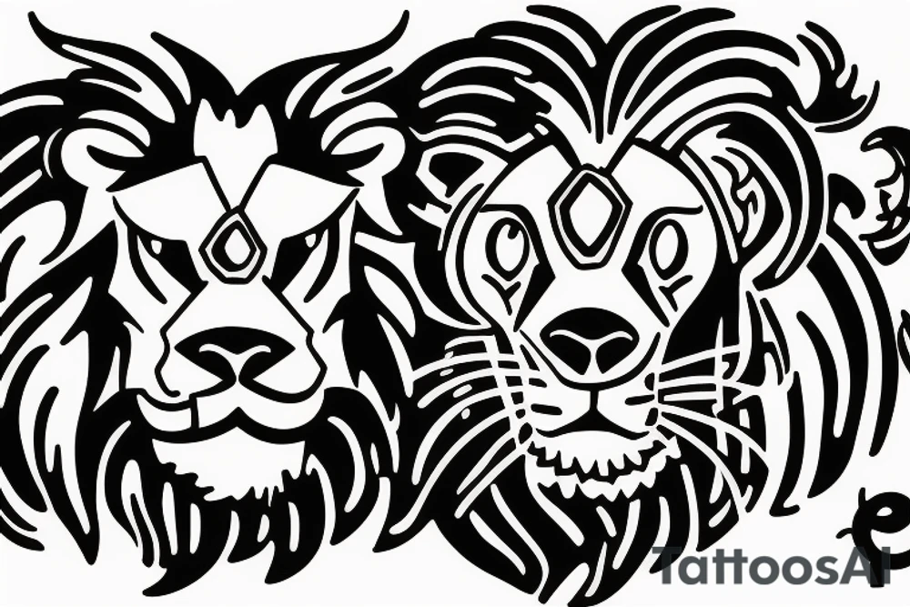 A lion eating a goat tattoo idea