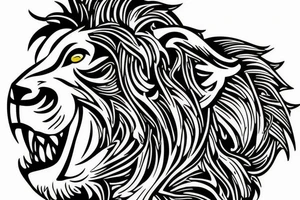 A lion eating a goat tattoo idea