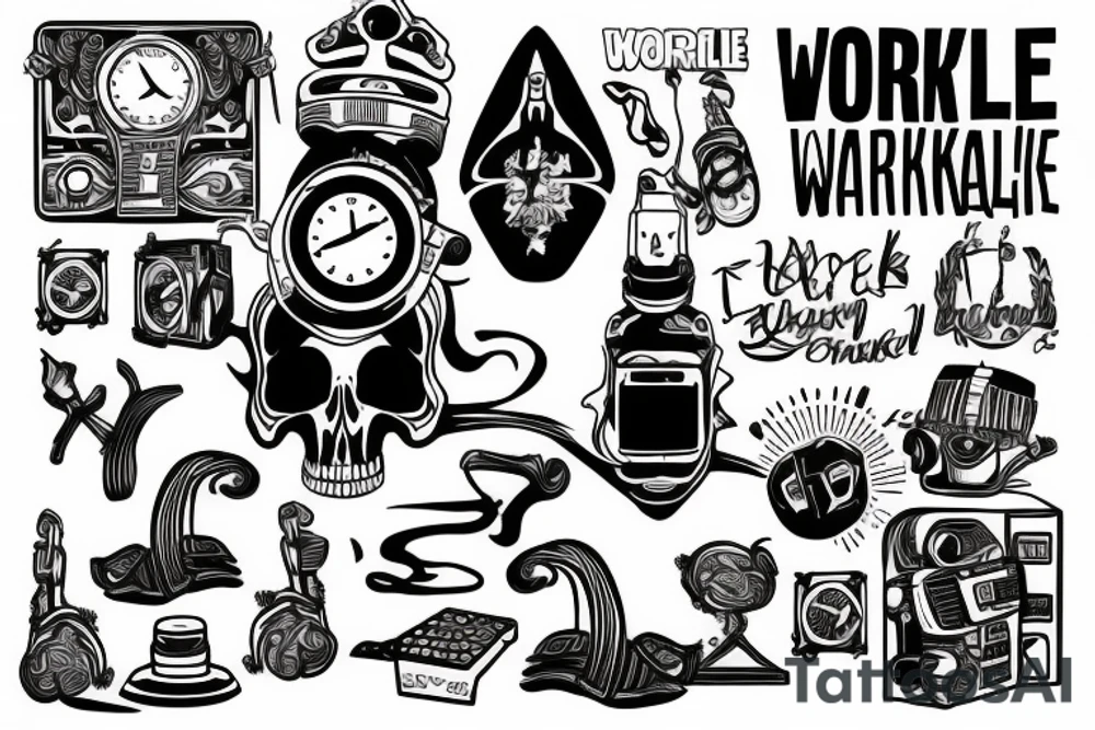 Workaholic tattoo idea