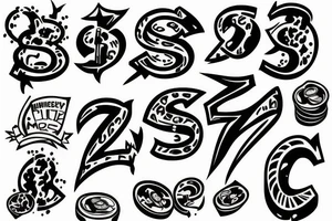 Money sign tattoo idea