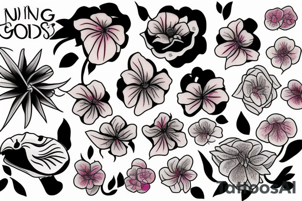 Morning glory flowers tattoo idea
