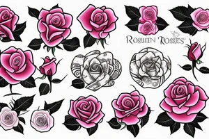Pink roses tattoo idea