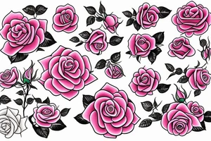 Pink roses tattoo idea