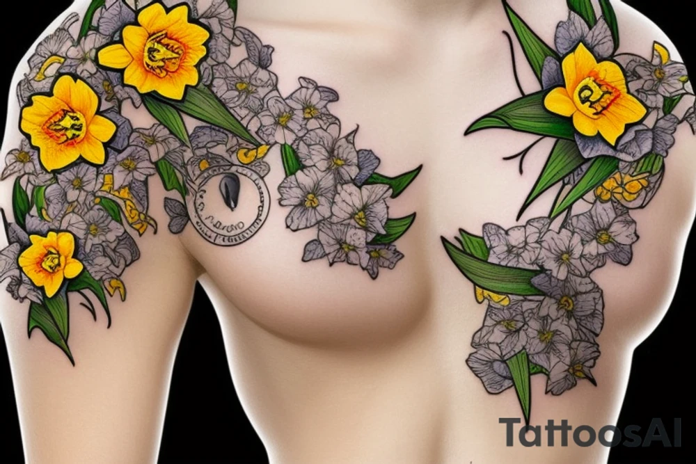 Daffodil flowers tattoo idea