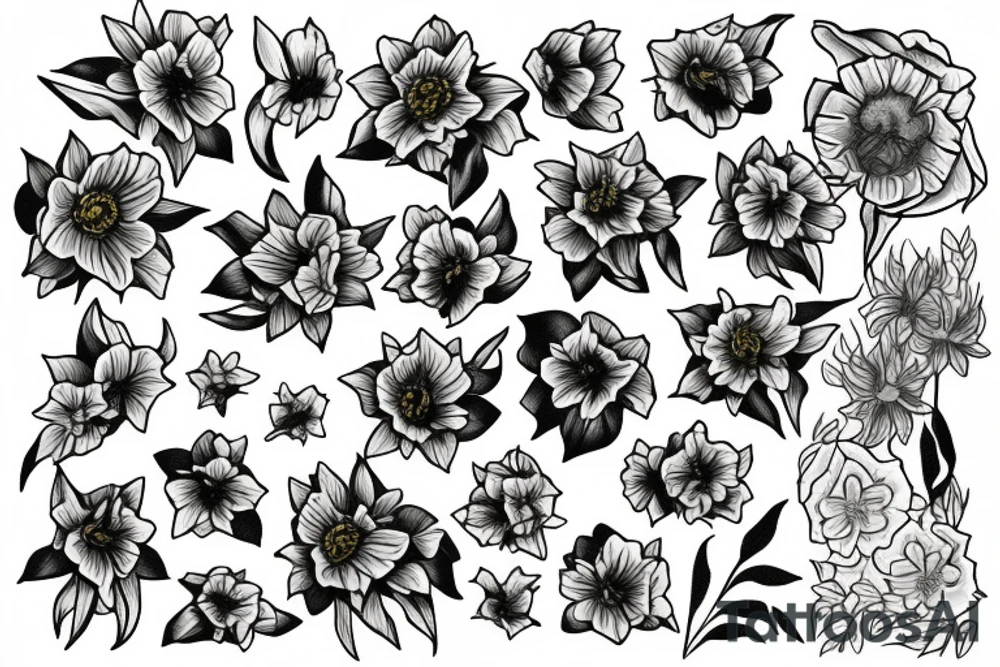 Daffodil flowers tattoo idea