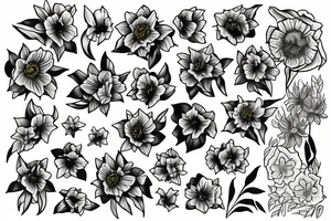 Daffodil flowers tattoo idea