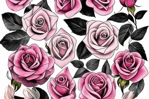 Pink roses tattoo idea