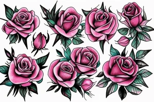 Pink roses tattoo idea