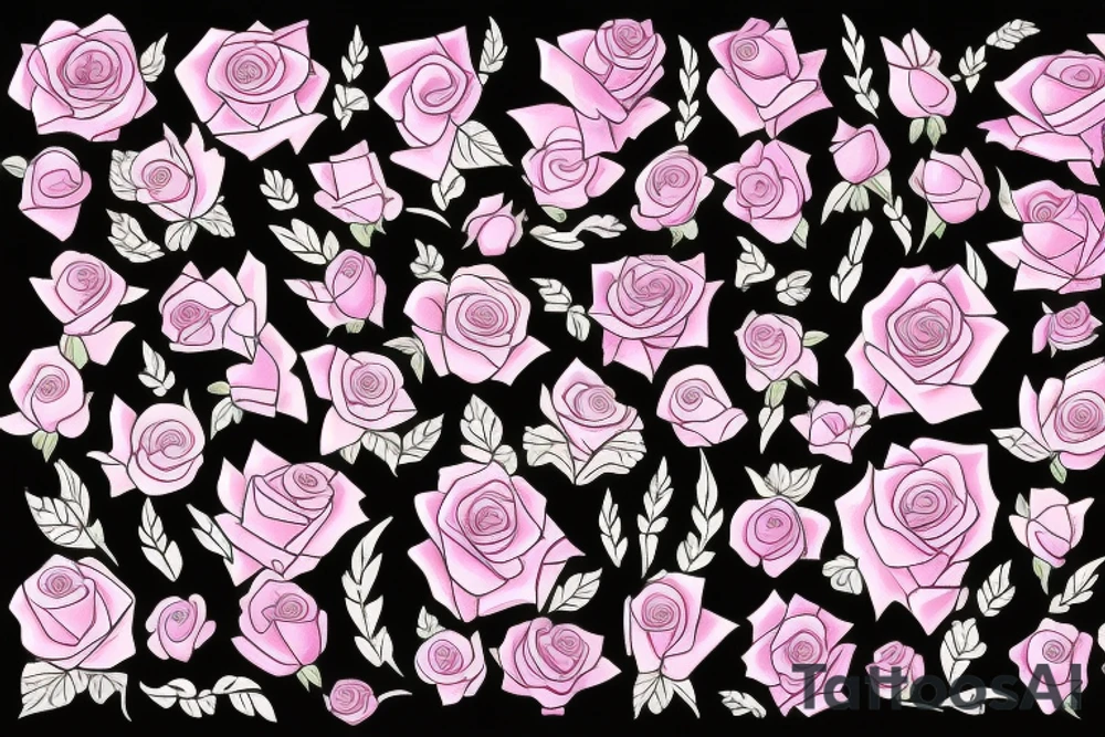 Pink roses tattoo idea