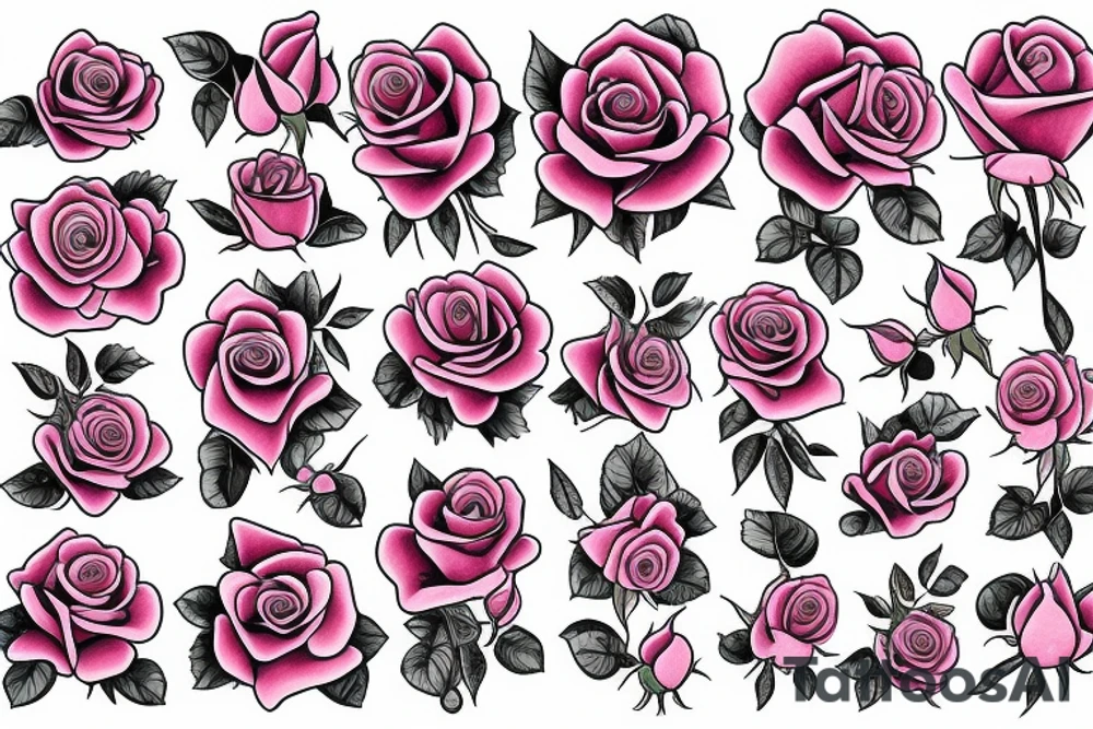 Pink roses tattoo idea