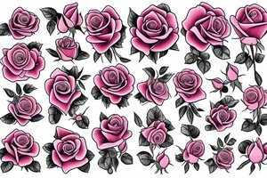 Pink roses tattoo idea