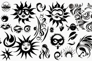 a sublime style sun tattoo idea