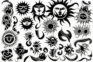 a sublime style sun tattoo idea