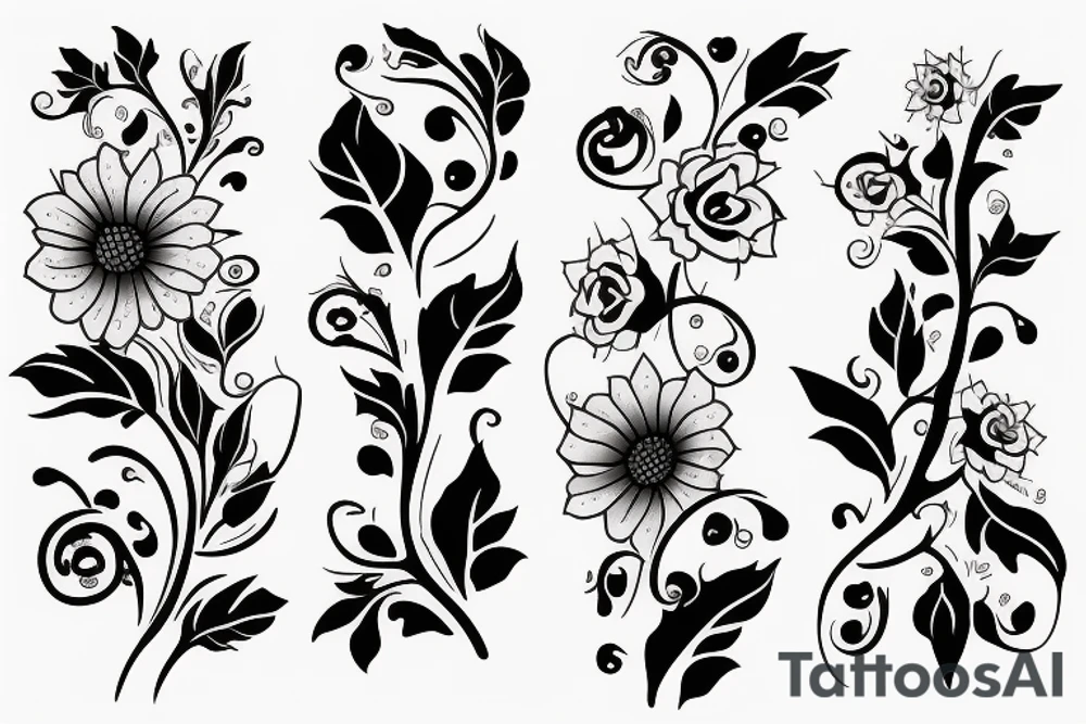 flowers and vines tattoo idea
