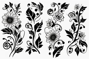 flowers and vines tattoo idea