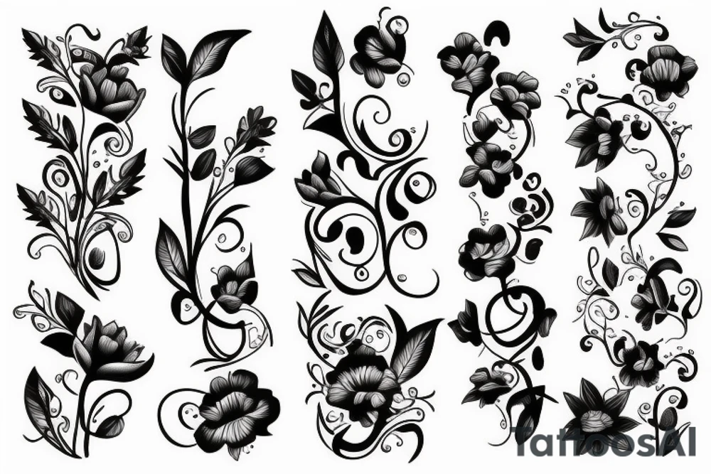 flowers and vines tattoo idea