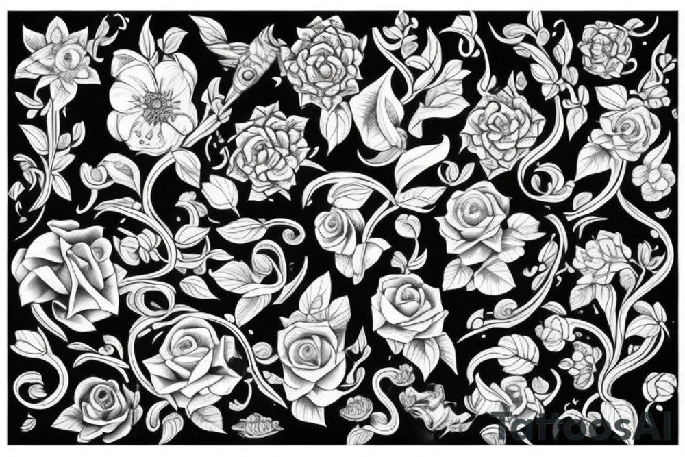 flowers and vines tattoo idea