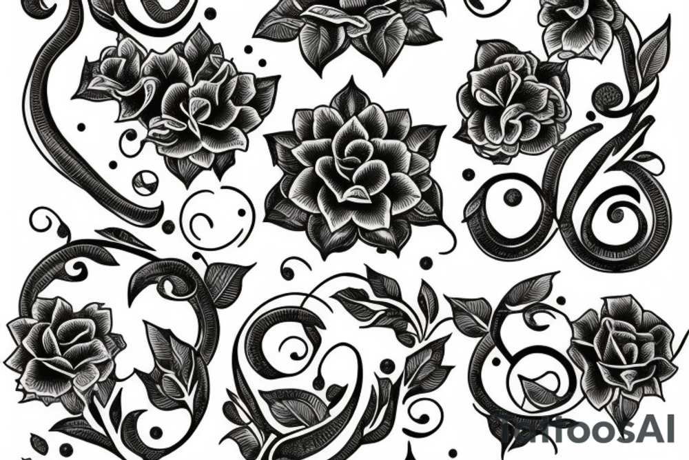 flowers and vines tattoo idea