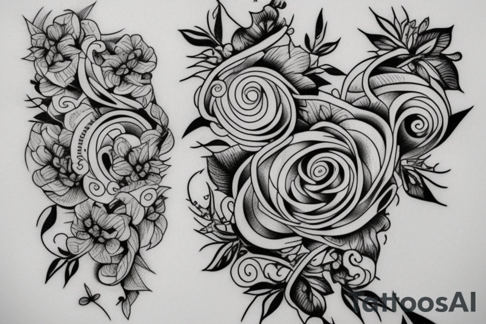 flowers and vines tattoo idea