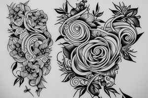 flowers and vines tattoo idea
