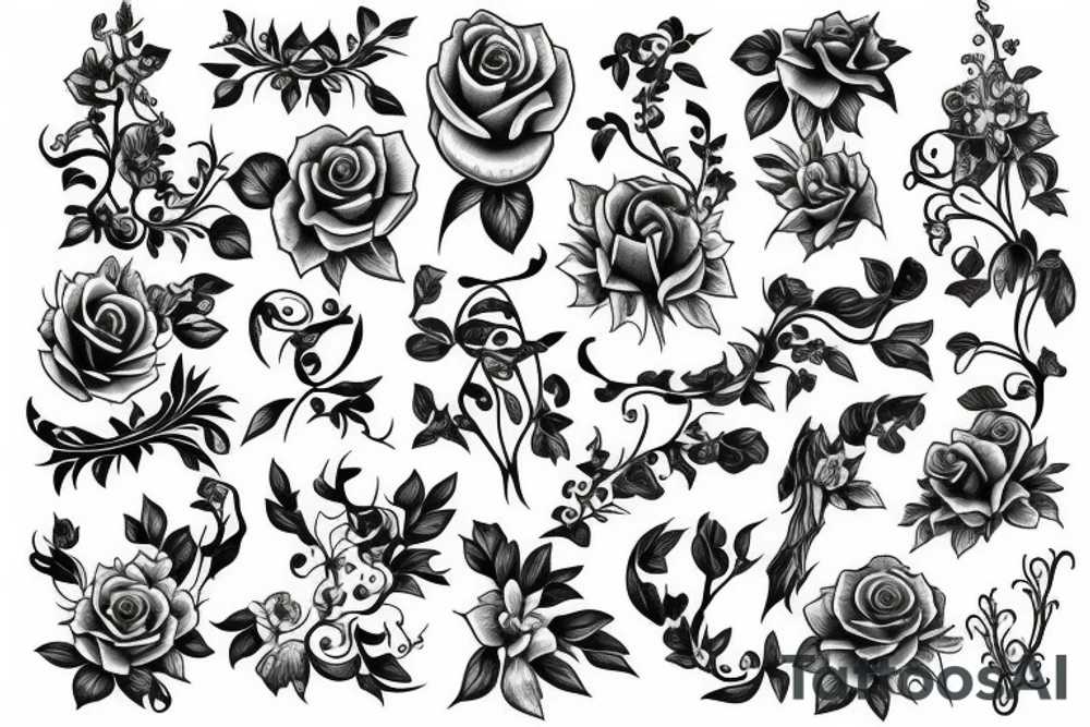 flowers and vines tattoo idea