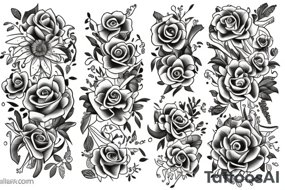 flowers and vines tattoo idea