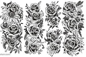 flowers and vines tattoo idea