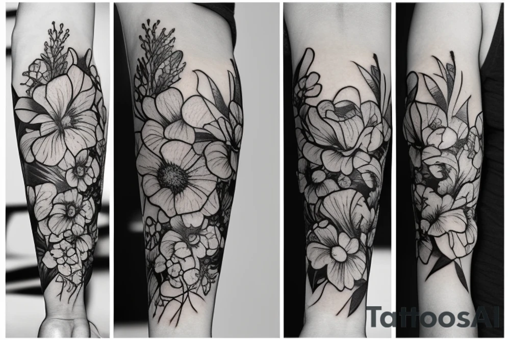 bouquet tattoo idea