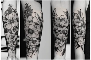 bouquet tattoo idea