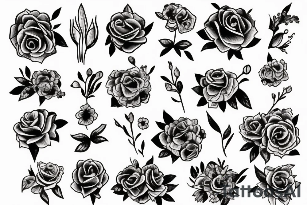 bouquet tattoo idea