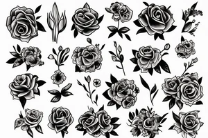 bouquet tattoo idea