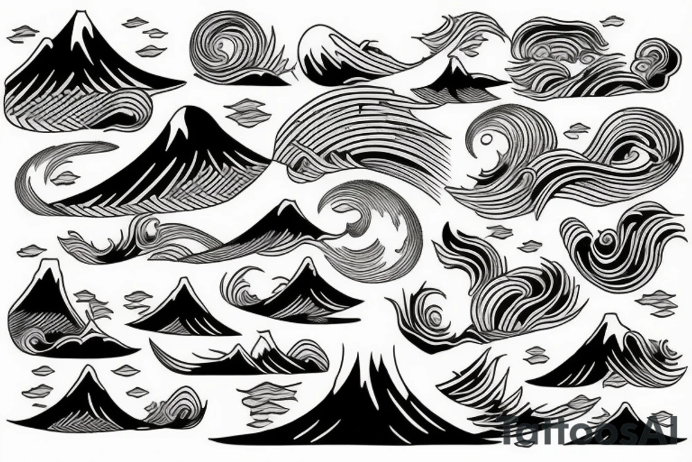 Tsunami Waves tattoo idea