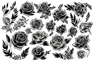 bouquet tattoo idea