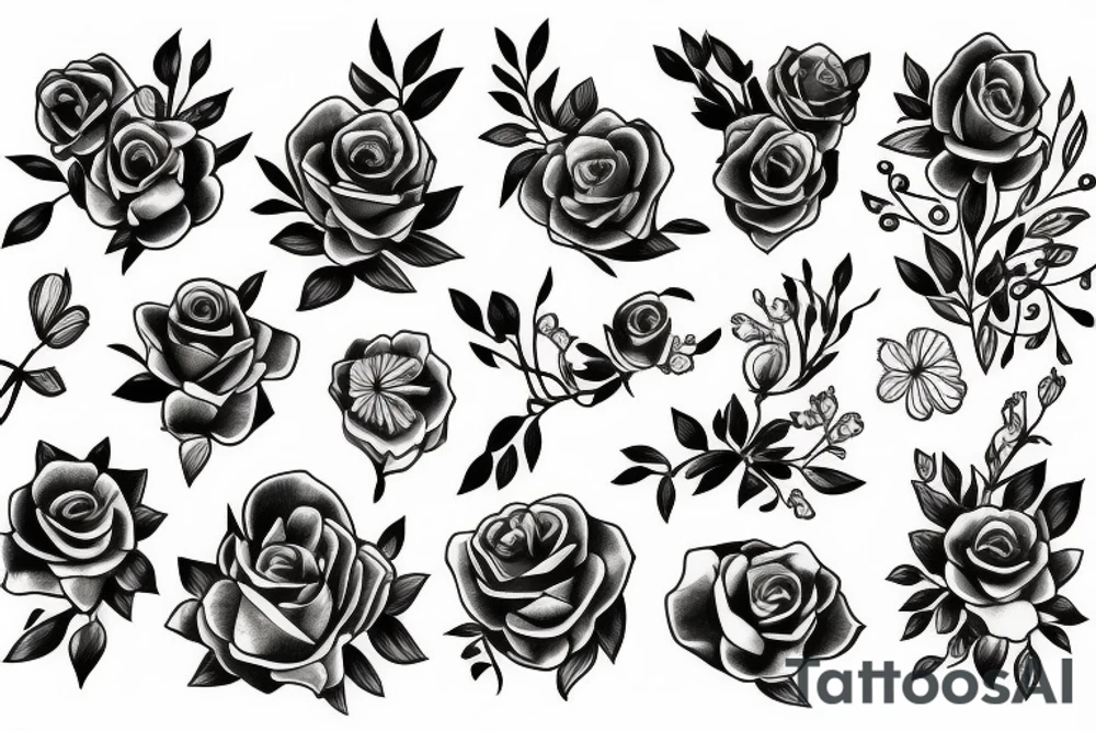 bouquet tattoo idea
