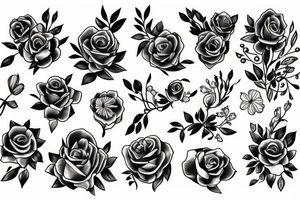 bouquet tattoo idea