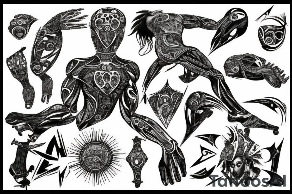 Black power themed tattoo idea