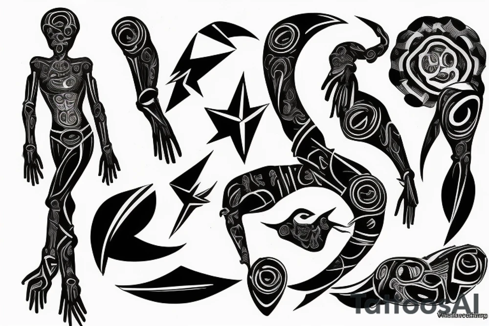Black power themed tattoo idea