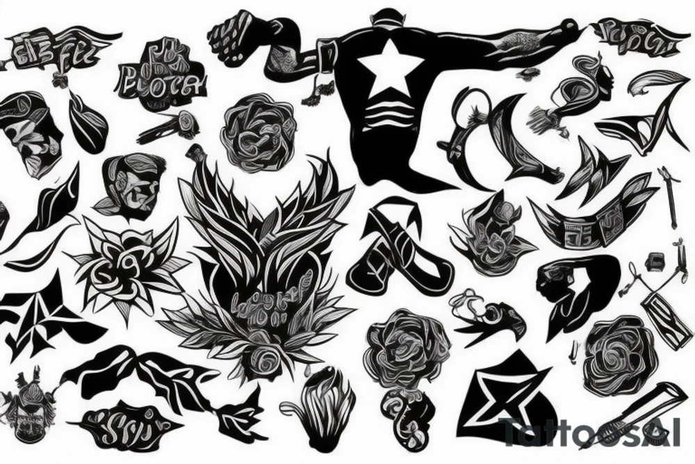 Black power tattoo idea