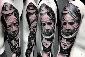 gladiator vs demon tattoo idea