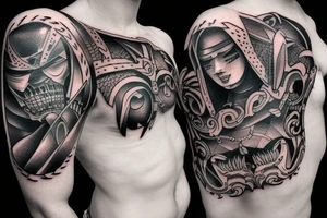 gladiator vs demon tattoo idea