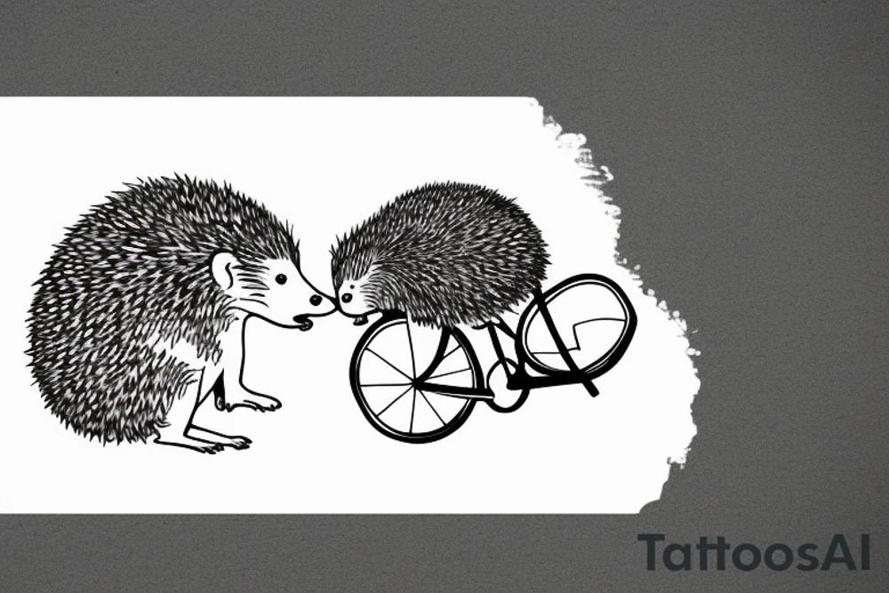 Hedgehog on a bicycle tattoo idea