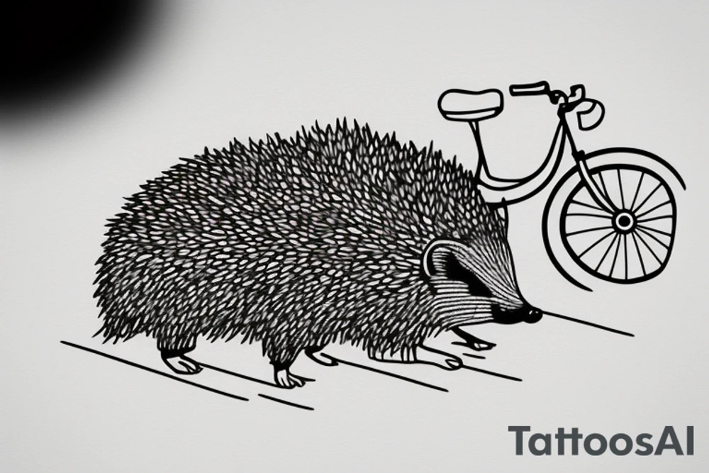 Hedgehog on a bicycle tattoo idea