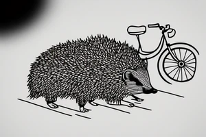 Hedgehog on a bicycle tattoo idea