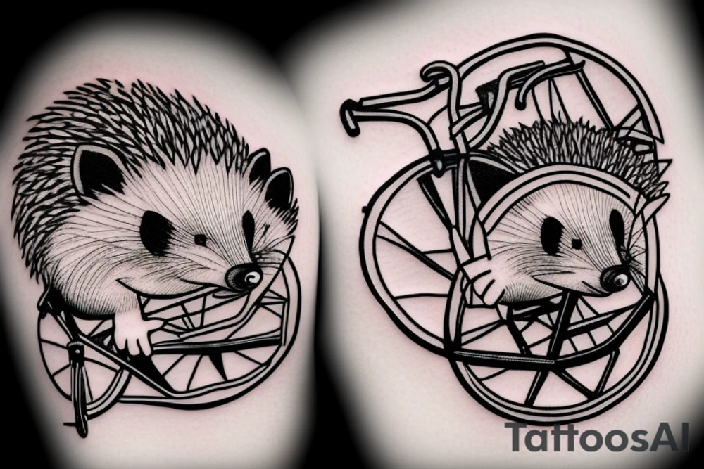 Hedgehog on a bicycle tattoo idea