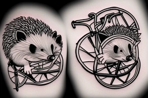 Hedgehog on a bicycle tattoo idea