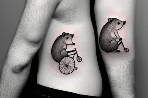 Hedgehog riding a bicycle tattoo idea
